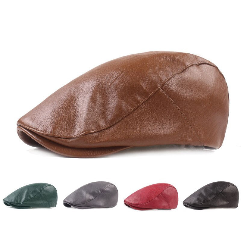 "Lewis" Classic Leather Flat Cap