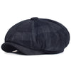 &quot;NY&quot; Plaid Newsboy Corduroy Cap