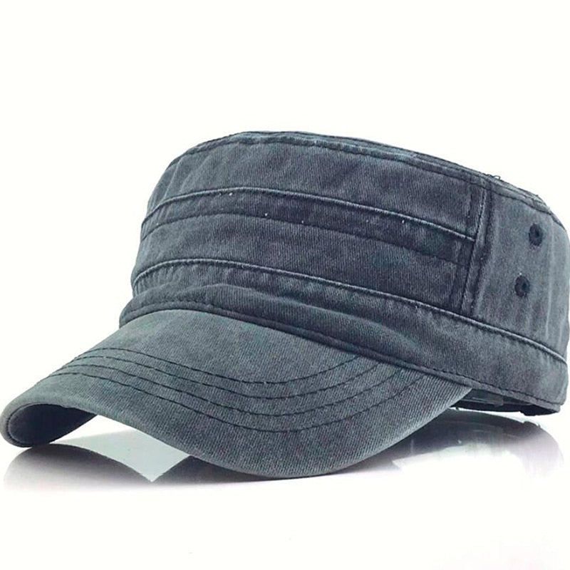 "AK" Washed Denim Army Cap