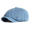 &quot;KMD&quot; Striped Newsboy Cotton Cap