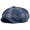 &quot;NY&quot; Plaid Newsboy Corduroy Cap