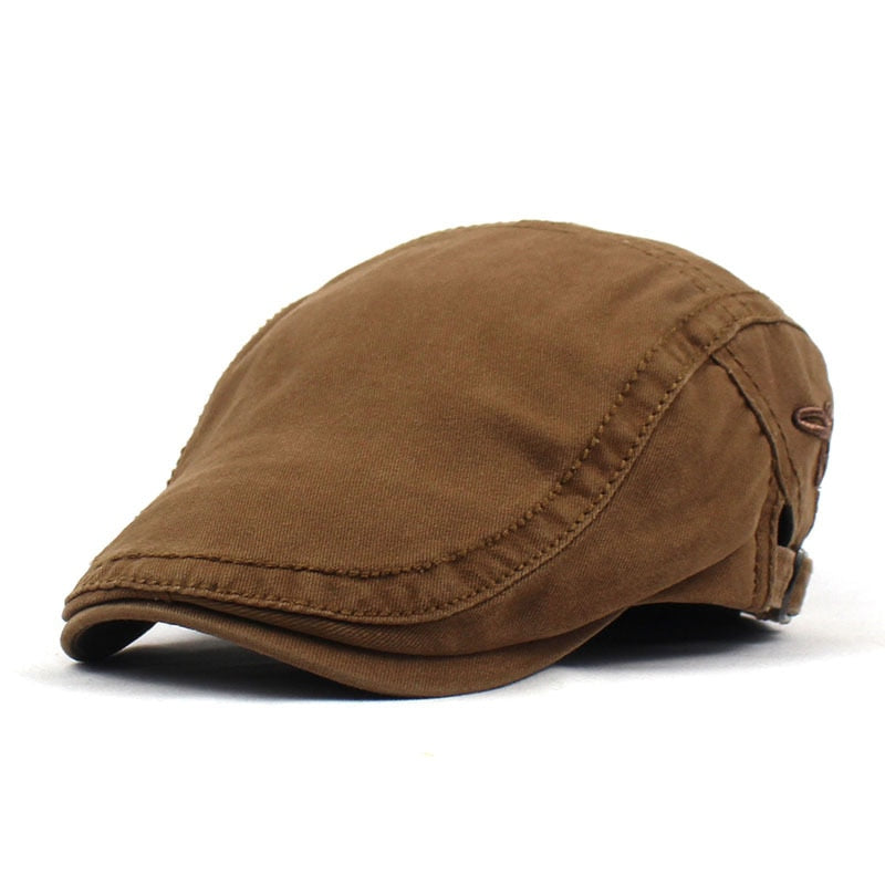 Men's Leather Flat Cap with Ear Flaps