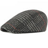 &quot;Lefevre&quot; Plaid Wool Flat Cap