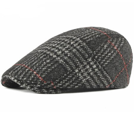 "Lefevre" Plaid Wool Flat Cap